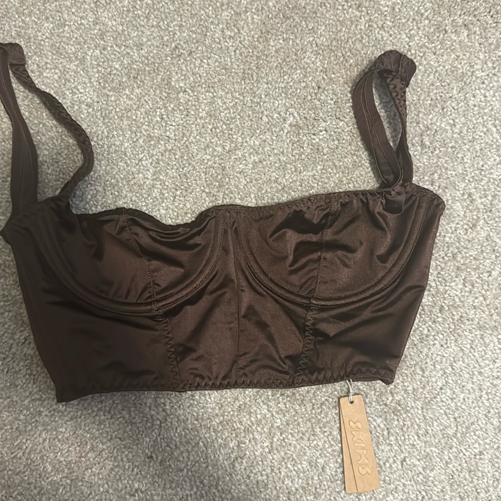 Skims satin bustier bra
